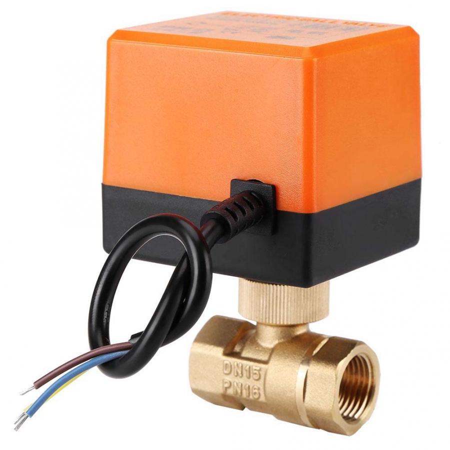 Robinet à bille électrique en laiton 220V DN15 DN25 | 2 voies, 3 fils, vanne d'eau et de gaz, fil 1,6mpa, Rotation de 90 degrés