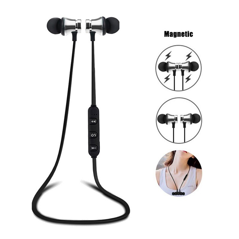Bluetooth Headset Handfree Earbud with Mic Magnetic Wireless Bluetooth 4.1 Earphone Sport Earphone for Xiaomi Iphone Android Ios