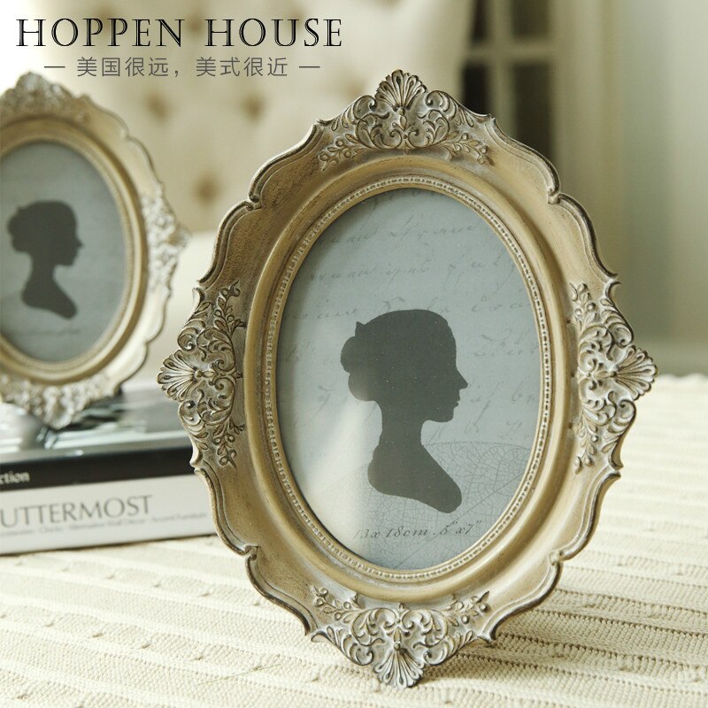 French Retro Finishing Oval Plate Photo Frame