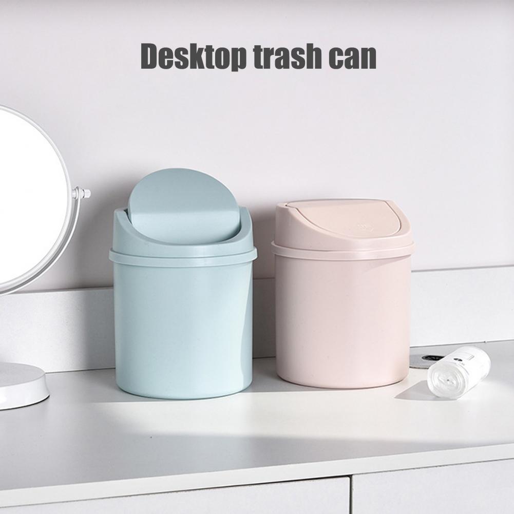 Cubo de basura de escritorio de , fácil de limpiar cubo de basura de mesa, compacto, de plástico sólido, Mini bote de basura de escritorio