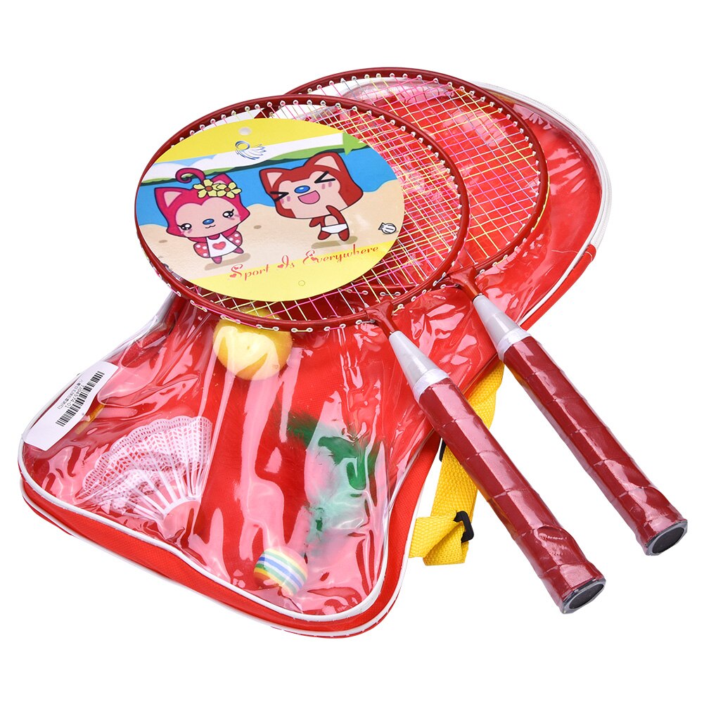 1 par udendørs farverige børn badminton ketcher sport tegneserie kulør legetøj til børn underholdning badminton ketcher