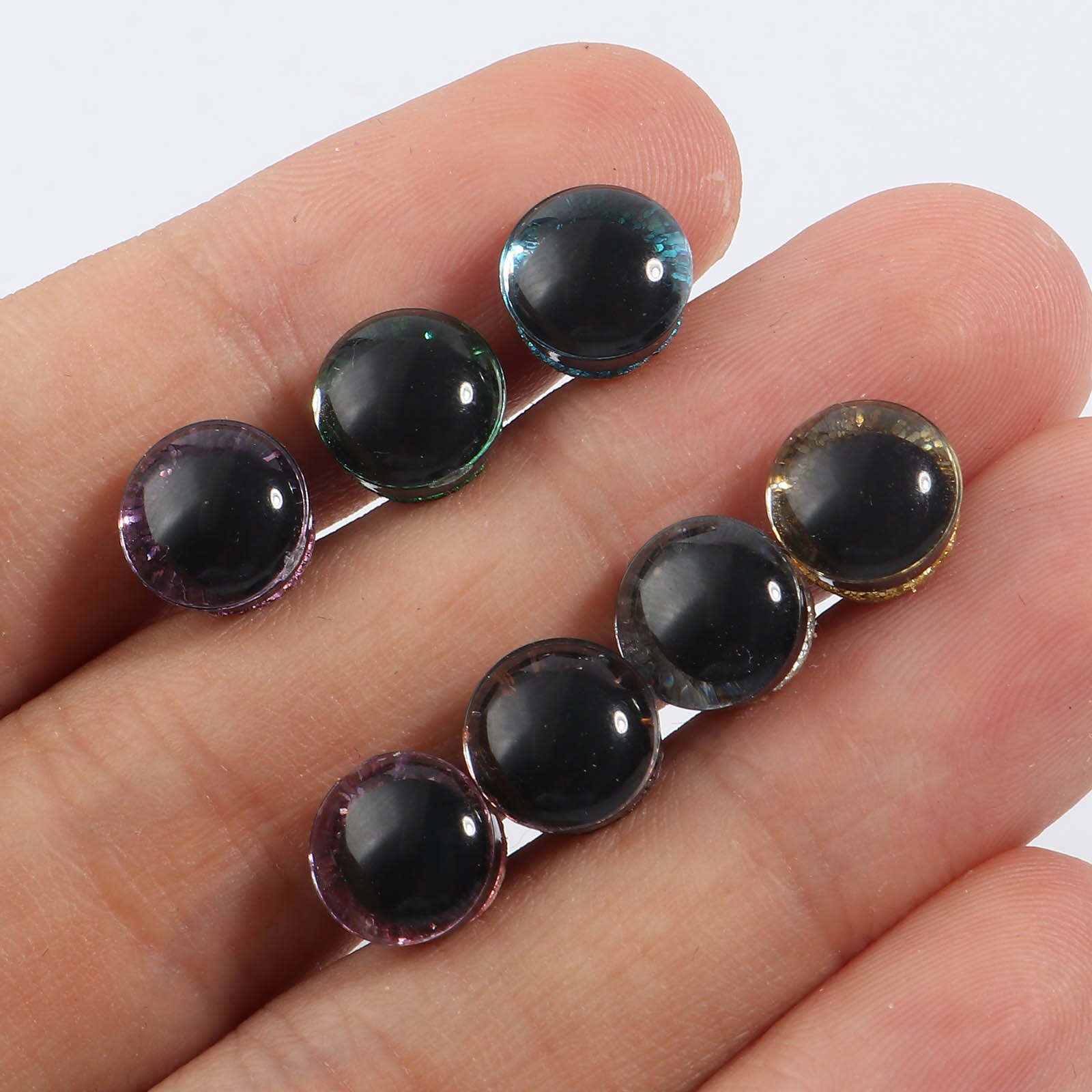 20 sets plastic doorzichtige trapezium veiligheid speelgoed ogen glitter speelgoed pop ambachten teddybeer poppen knuffel maken van dieren accessoires