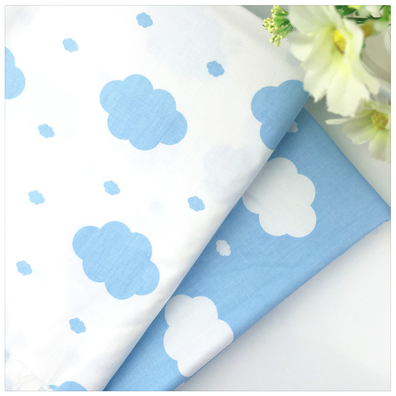 bleu nuage Twill 100% coton tissu bricolage couture bébé literie le tissu Textile à la maison matériel Telas Tissus à Patchwork
