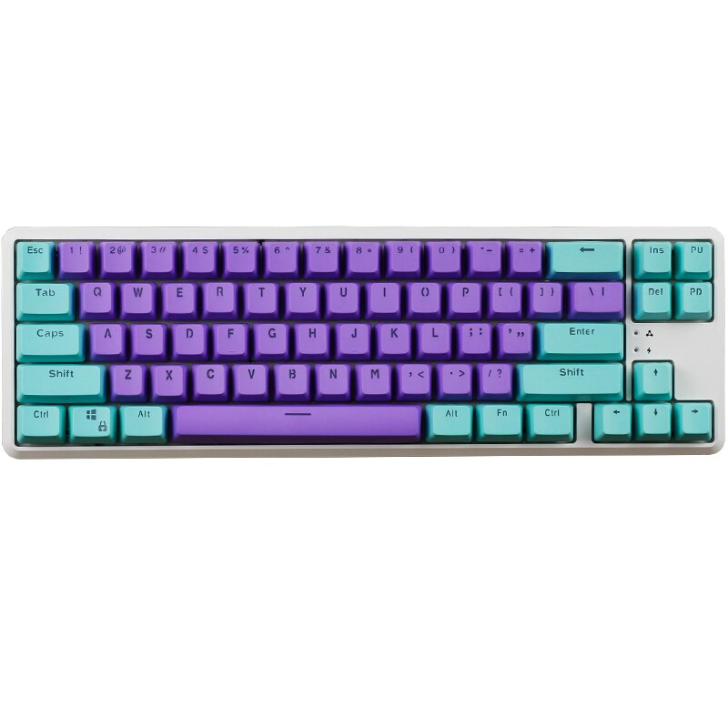 PBT Keycaps Set - Green & Purple Double-Color - OEM Profile - For Mechanical Keyboards