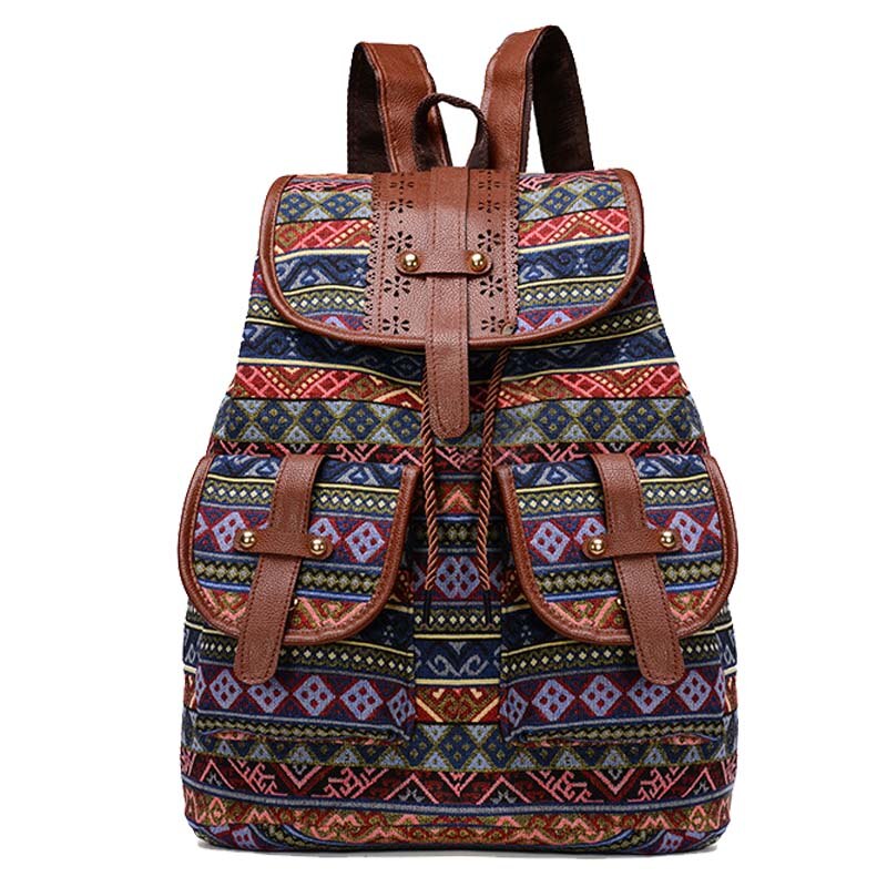 Chuwanglin print canvas ryggsäck kvinnors skolväskor för tonårsflickor casual väska pack andas mochila feminina  d8679: 4