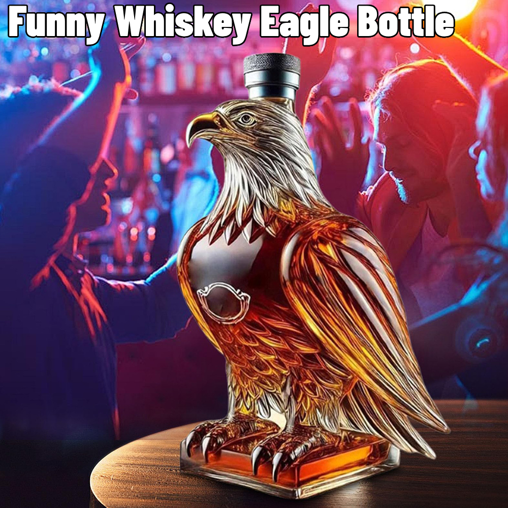 Funny Whiskey Eagle Bottle Whiskey Decanter Unique Whiskey Eagle Glass Decanter Funny Whiskey Bottle for Men Home Bar Decor