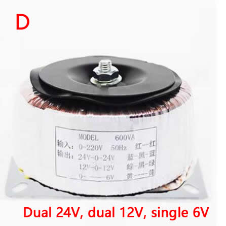 600W Audio Isolatie Toroïdale Transformator Voeding 220V Tot 26V 12V Dual 36V 18V High Power Puur Koperen Ring Runderversterker: WHITE