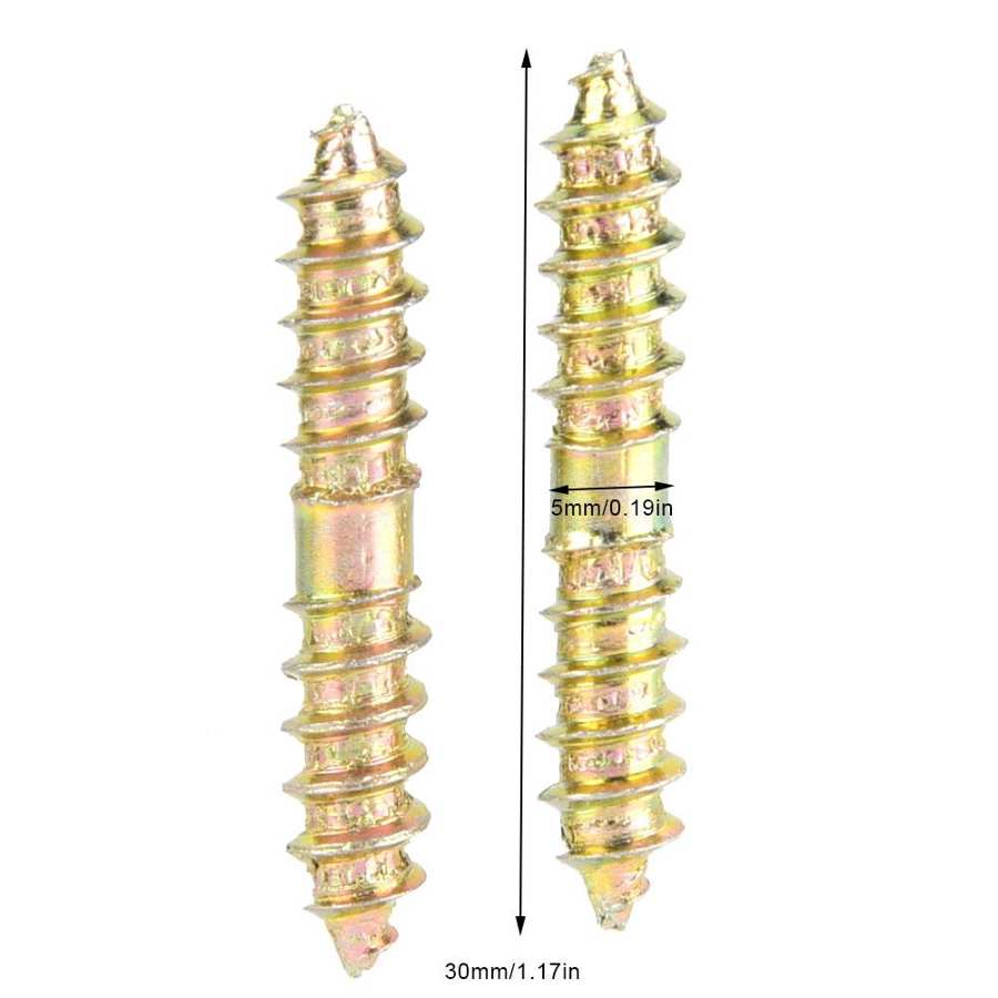 Självgängande gängad skruv 30mm förzinkning fixerande pluggskruv hangänga 5mm dia gängad skruv för trä till trä