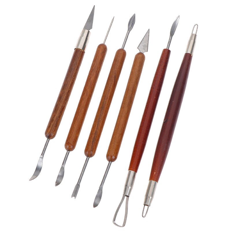 6 Stks/set Aardewerk Keramiek Gereedschap Polymeer Klei Modeling Tools Wax Carving Beeldhouwen Tool