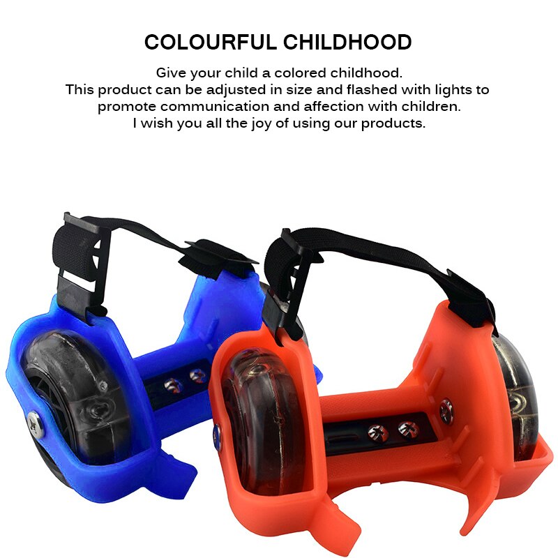 Roues De Roller Clignotantes Colorées – Réglables – 4 Lumières Par Roue – 13x9 Cm – Noir/Rose – Pour Enfants