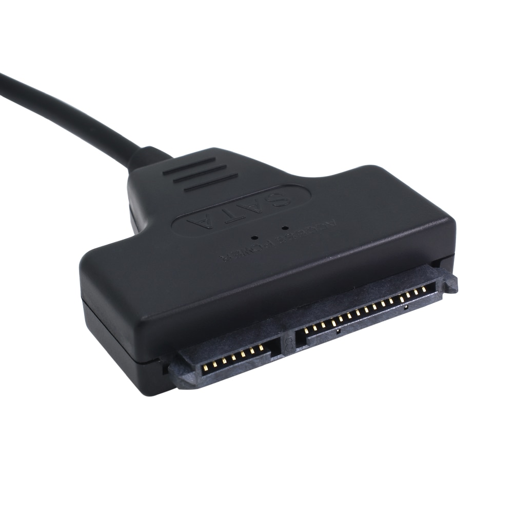 Extern hårddisk omvandlare usb 2.0 to 22 stift sata adapterkabel med extra usb strömkabel för 2.5 tum sata laptop hdd ssd