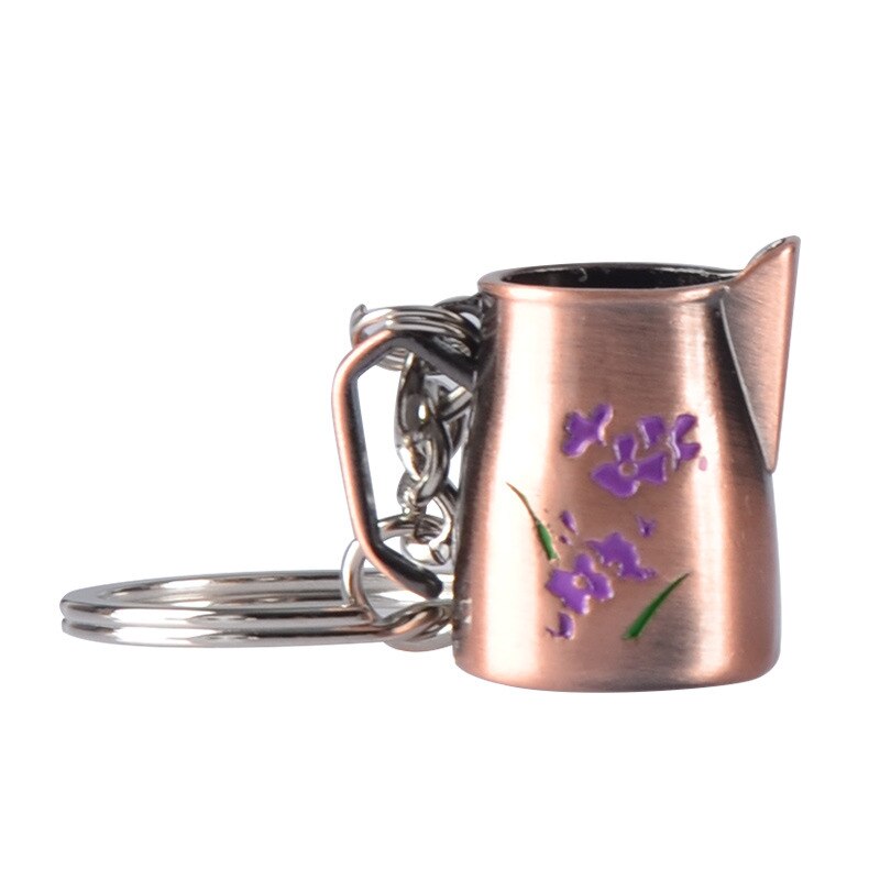 Couple Espresso Accessories Coffee Key Chain Mini Coffee Tamper Beautiful Coffee Keyring Cafe for Coffee Lovers Keychain: F