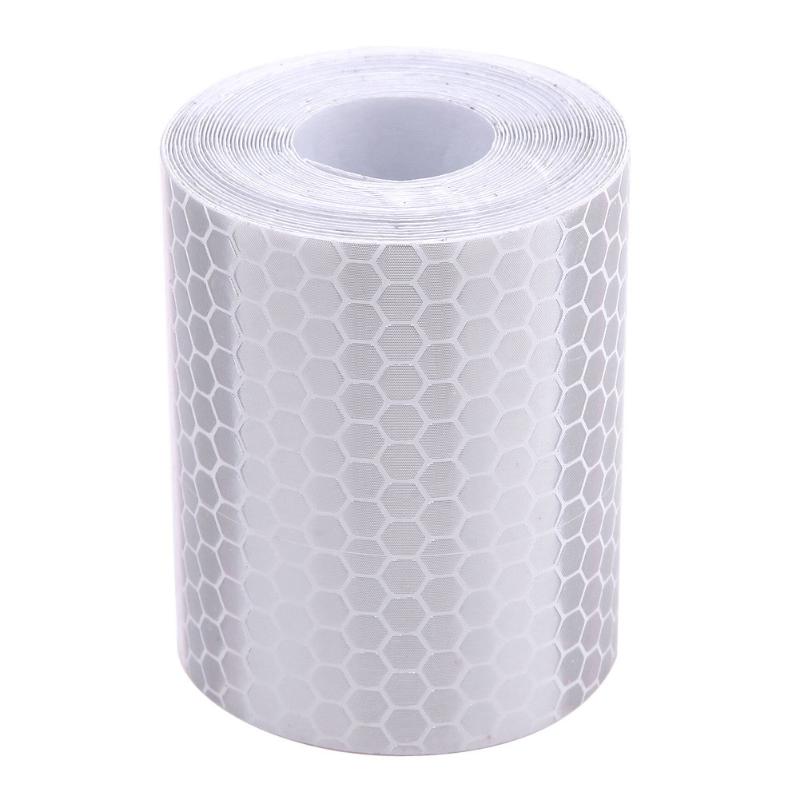 Car Reflective Tape Decoration Stickers Car Warning Safety Reflection Tape Film Auto Reflector Sticker on Car Styling 5cm*300cm: white