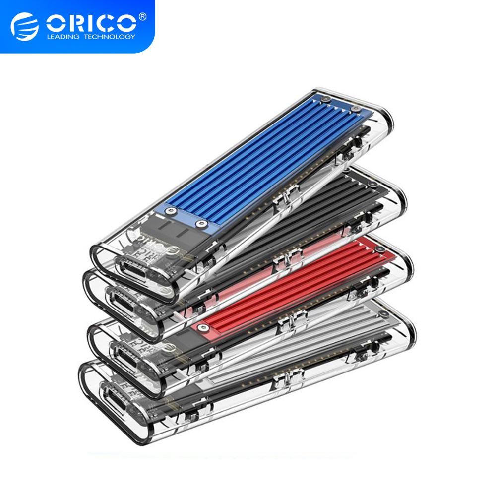 Orico m .2 ssd deksel nvme ssd kabinett m .2 til usb typec gjennomsiktig harddiskboks til nvme pcie m nøkkel  m2 2230 2242 2260 2280 ssd