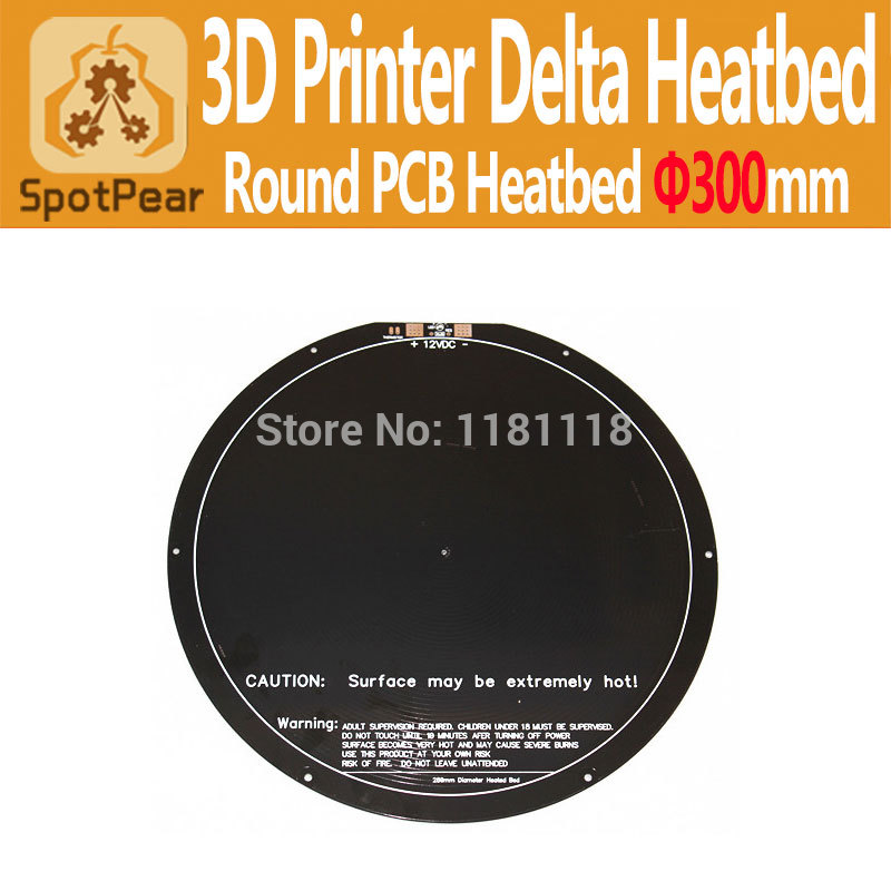 RepRap 3D Printer PCB Heatbed Round-black-D300 Heated Bed Plate For Delta