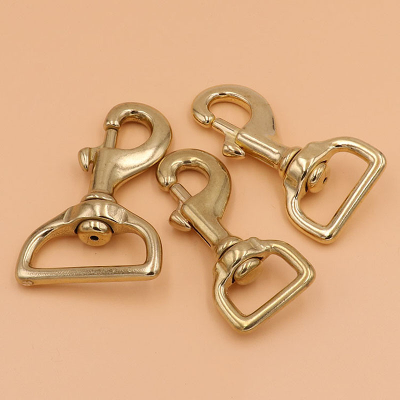1x Messing Bolt Snap Hook Swivel Eye Trigger Kreeft Haak Leren Craft Bag Riem Riem Sluiting Zware Hond touw Riemen Clip