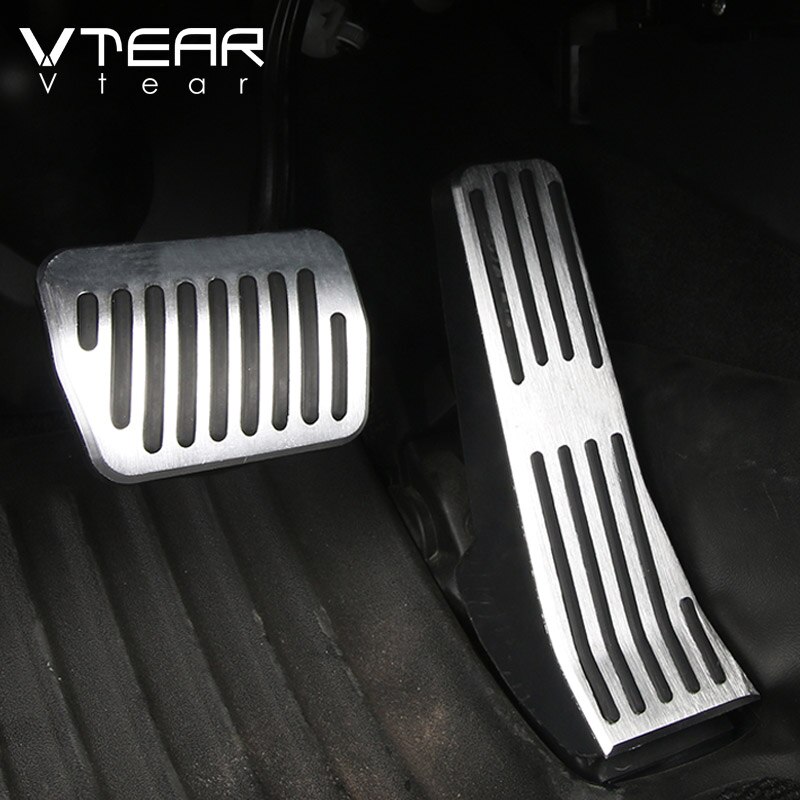 Vtear mazda 3 tilbehør bil gaspedal aluminiumslegering bil fodstøtte pedal interiør modifikation skridsikker gummi pedal cover