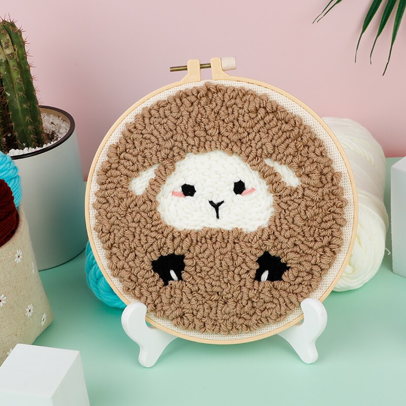 Punch Needle Kit for Starter Punch Needle Embrodery Kit Cross Stitch for Beginner Handcraft Wall Painting Home Decor Craft Kit: Sheep