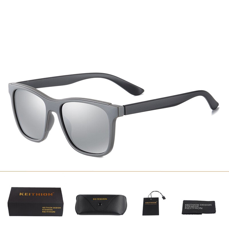 KEITHION Sunglasses Unisex Square Vintage Sun Glasses Famous Brand Sunglases polarized Sunglasses Mirror Feminino For Women Men: Silver mirror