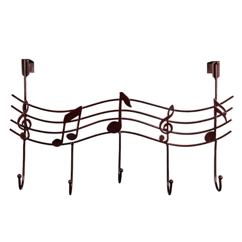 Golvend Muzieknoten 5 Haken Wandkapstokken Kleren Deur Hanger Elegante Afwerking Eenvoudig Decoratieve Huishoudelijke D7WE