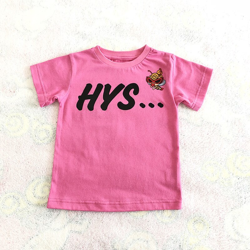 nouvelle Fille t-shirt garçon t-shirts Fille enfants t-shirt filles hauts Enfant Garcon motif sucette coton court traîneau tissu B: Rose / 100