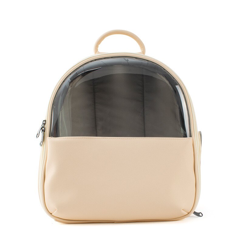 Comfortable Pet Cat Carrier Transparent Puppy Kitten Backpack Carriers Camping Travel Kennel: beige pink