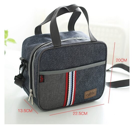 denim lunch bag thermal food insulated bag kids women or men casual cooler thermo picnic bag thermo lunch box: e