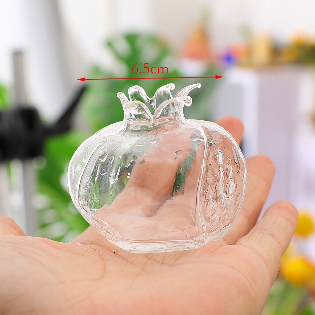 Liten granatäpple form klar glas vas blomma växter terrarium vas behållare
