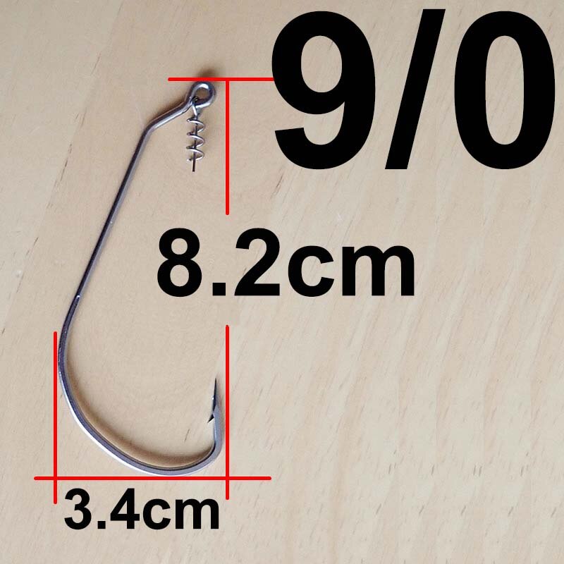 20 pcs Fishing Worm Hook with Spring Twist Lock Screw For Soft Worm Lure Bass Barbed Carp Crank Fishing Hook: 9l0
