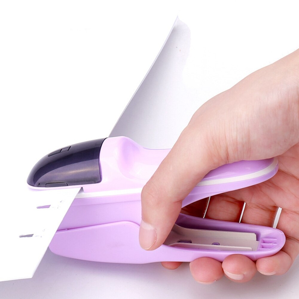 Hand-held Mini Safe Stapler Free Stapleless Without Stapler 7 Sheets Capacity Paper Stapler Office Bookbinding Supplies