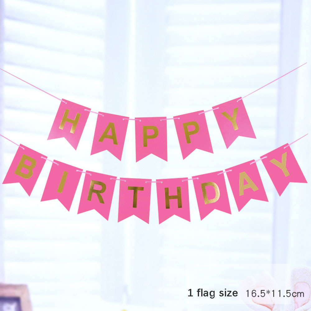 5m Happy Birthday Banner Colorful Paper Bunting Garland Banners Flags Birthday Party Decoration Baby Shower Wedding Supplies: light green