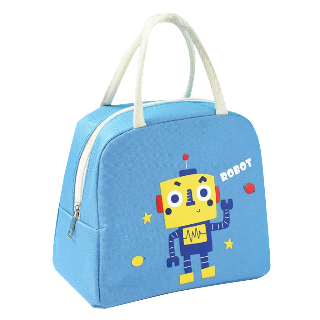 Cartoon Geïsoleerde Lunch Tas Voor Vrouwen Mannen Kids Cooler Tote Voedsel Lunchbox Voedsel Picknick Lunch Tassen Voor Kids Bolsa almuerzo Hombre: Blue