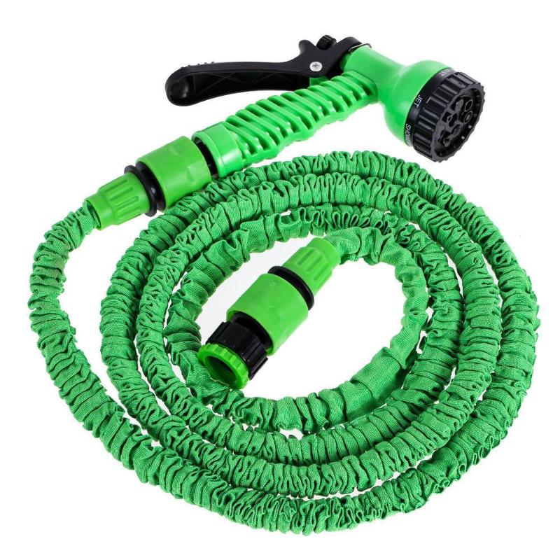 25ft-200ft uitbreidbare flexibele waterslangen van hoogwaardig textiel, multifunctioneel spuitpistool voor auto, tuin en huis: 25ft groene