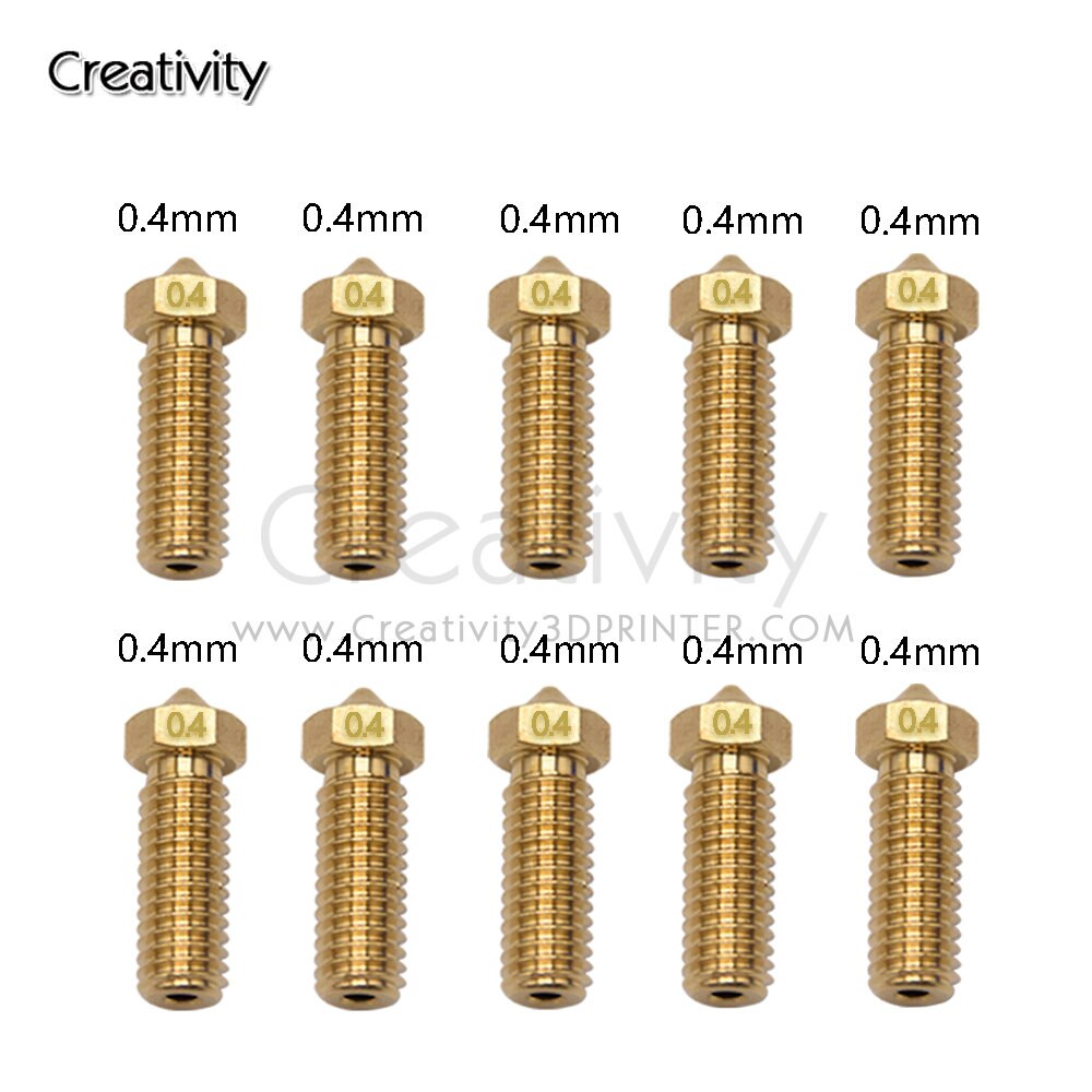 Ugello vulcano stampante 3D ugello vulcano in ottone per artiglieria Sidewinder X1 e Genius 0.2/0.3/0.4/0.6/0.8/1 per filamento 1.75mm