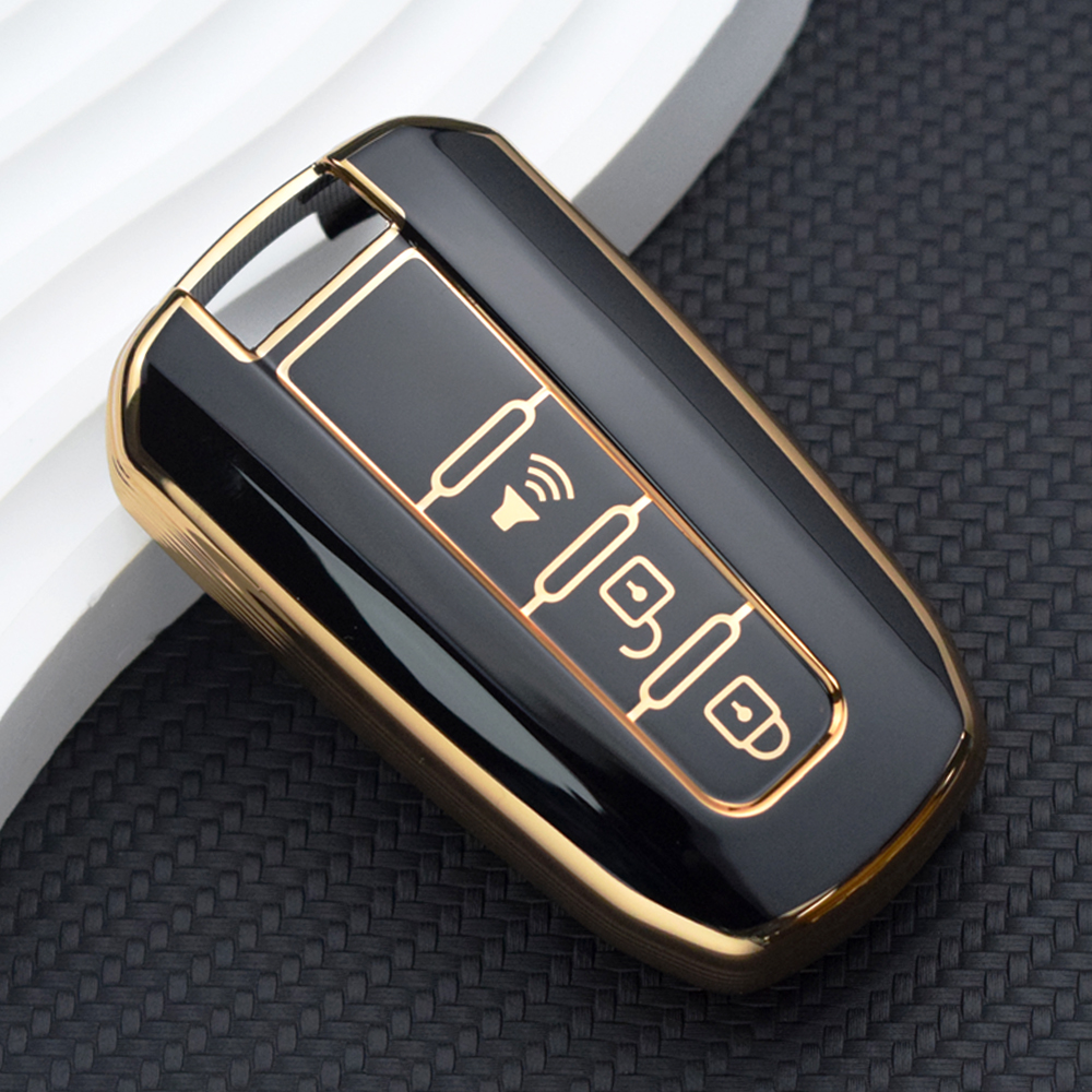 Funda de TPU para llave Ssangyong Korando C Rexton W, cubierta de llave de coche, 3, 4 botones, mando a distancia, accesorios para llavero: YELLOW