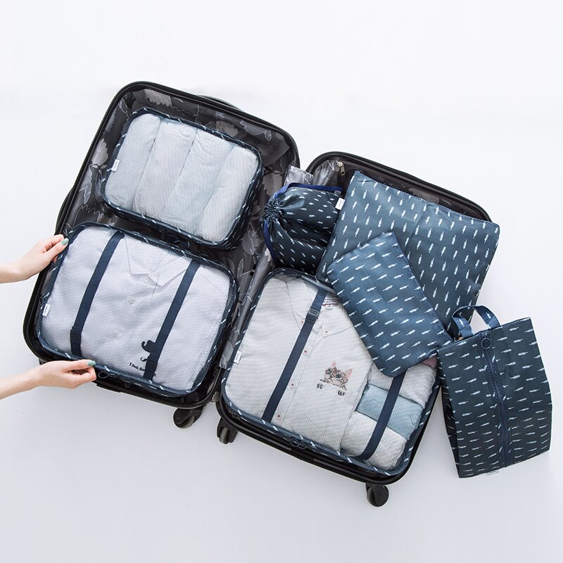 7 pieces Set Travel Organizer Storage Bags Suitcase Packing Set Storage Cases Portable Luggage Organizer Clothes Shoe Tidy Pouch: 13