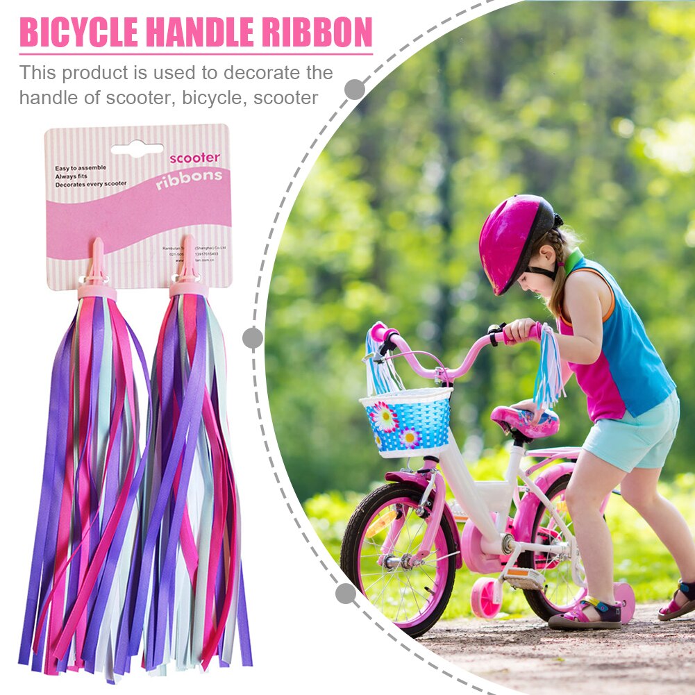 Manillar de bicicleta con flecos coloridos para niños, decoración para bicicleta, cintas con borlas, accesorios para ciclismo, 2 uds.