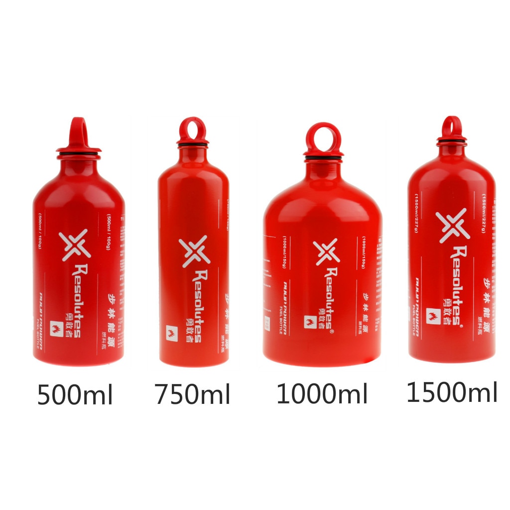 Outdoor Aluminum Alcohol Liquid Fuel Bottle 500/750/1000/1500ML Stove Gas Oil Container for Camping Hiking BBQ Picnic Cooking