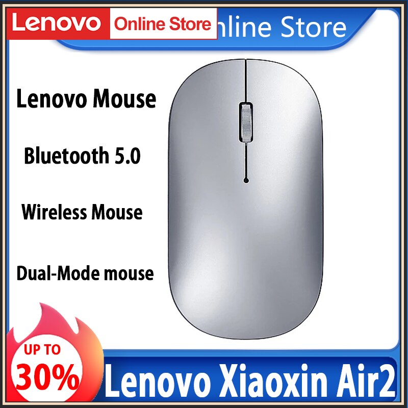 Lenovo Original Xiaoxin Air2 Bluetooth Mouse Bluetooth Wireless Dual-Mode Mouse 4000DPI BT V5.0 Nano For Laptop Pc Win7/8/10 Mac