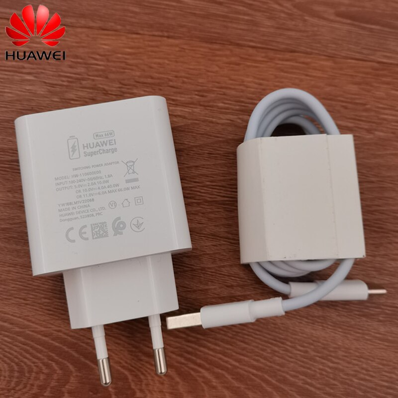 Cavo di ricarica rapida originale Huawei 66W EU US Supercharger 100CM 6A per P30 P40 P50 Mate 30 40 RS 50 Nova 8 9 Pro Honor V40 50