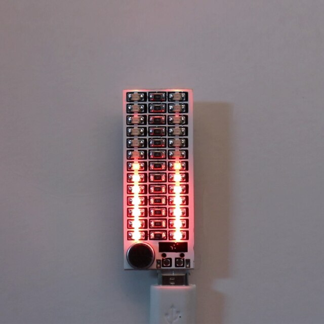 2*13 Usb Mini Voice Control Muziek Audio Spectrum Flash Volume Indicator Led Display Module: RED