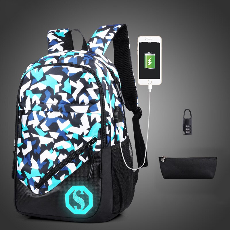 7-12 jahre alt Jungen Schule Taschen Leichte Klasse Schule und Mittelschule Rucksack freundlicher Bookbag mit Standard-leuchtstoffbirnen markieren 2/3 einstellen: Usb f 2 setzt