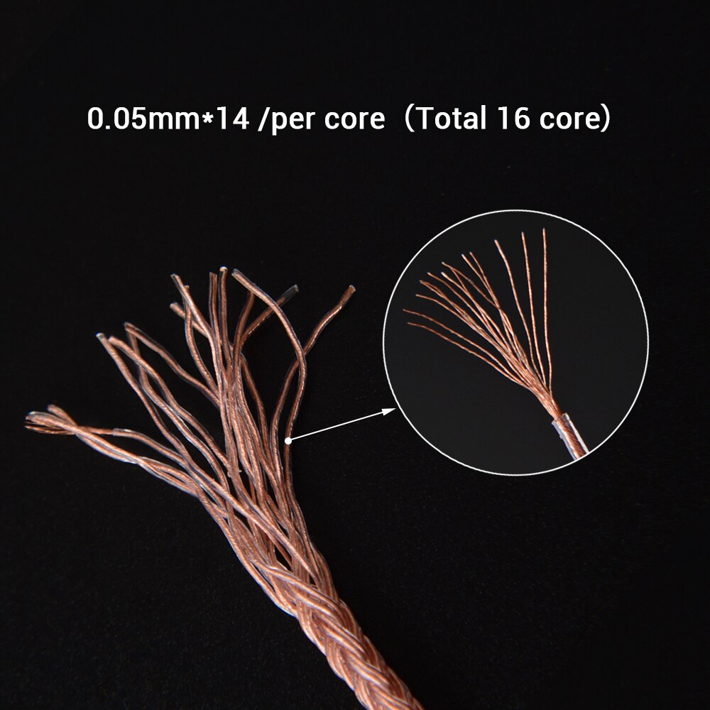 NICEHCK NX7 Pro Dedicated 16 Cores High Purity Copper Cable 3.5/2.5/4.4mm Plug NX7 2Pin For NX7 Pro/DB3/TFZ/AUGLAMOUR Universal