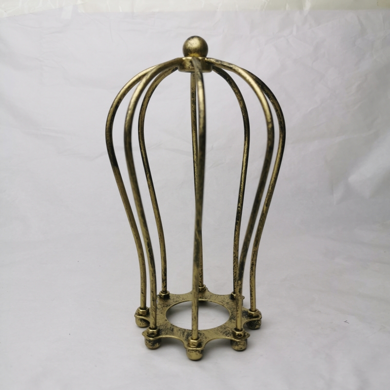 E27 schaduw zwart afgewerkt ijzeren edison lampenkap vintage verlichting kooi schaduw met fitting DIY lampaccessoires: Black