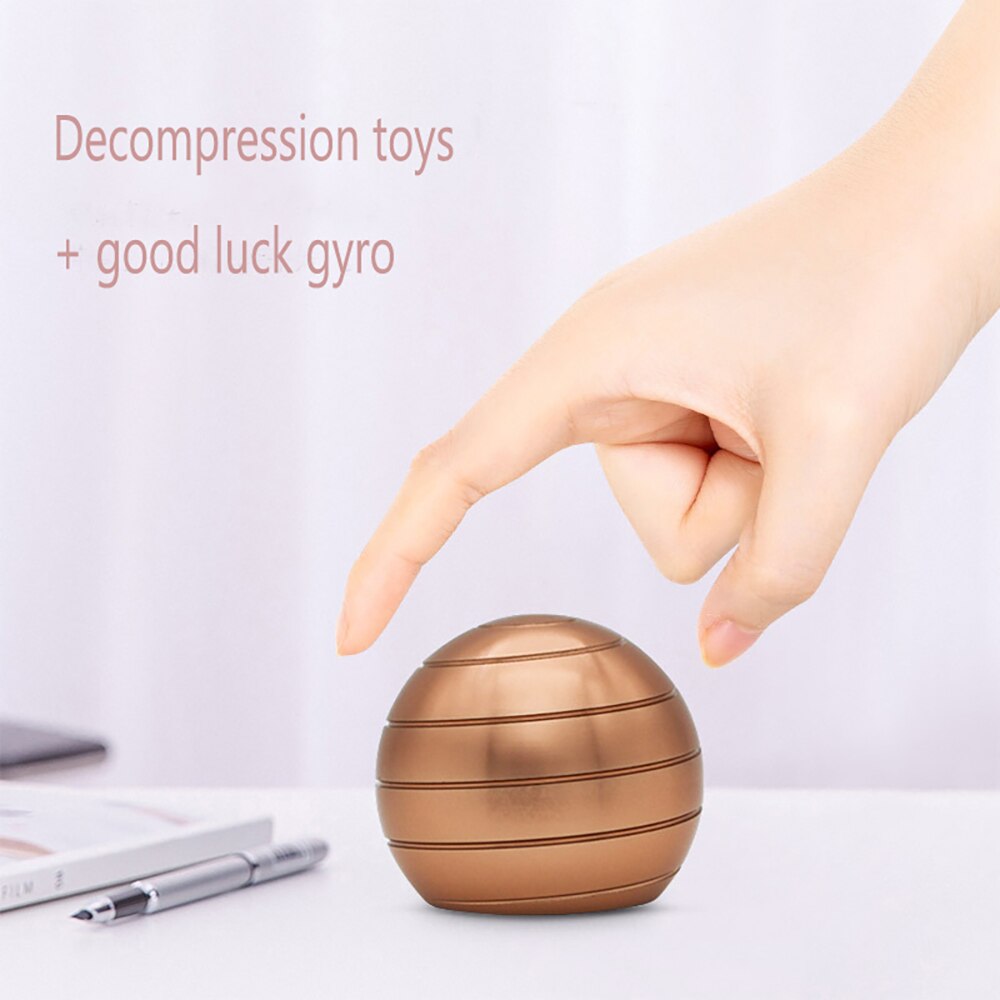 Mini Desktop Gyro Revolving Decompression Ball Desk Office Decor Art Toy Fidget Spinner Rotary Stress Relief Tabletop Ball Toy