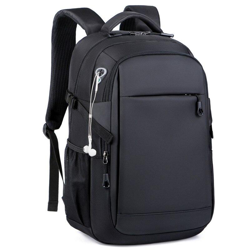 Large-Capacity Travel Business Backpack Student Cool Laptop Nylon Black Backpack Waterproof School Bag