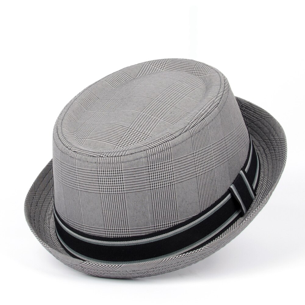 Mænd solhat flad pork pie hat til gentleman far bowler porkpie kirke jazz hat stor størrelse sml xl