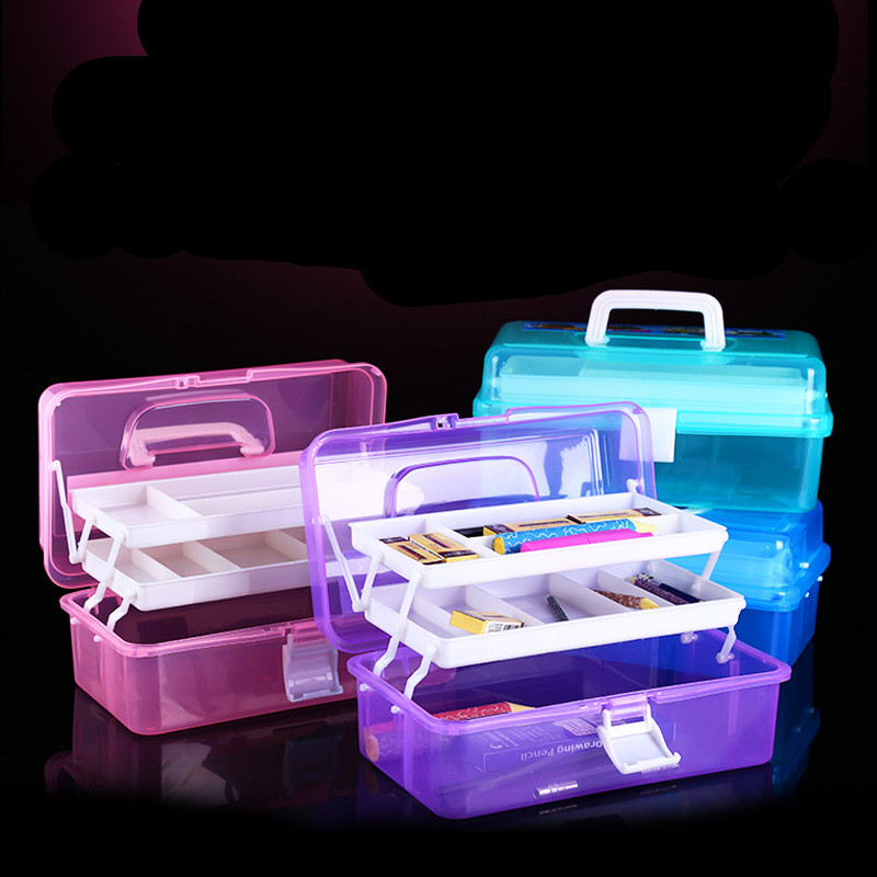32x18x14cm Multi-grid Plastic Storage Boxes Household Portable Box Makeup Storage Box Small Grocery Box Jewelry Box Tool Box