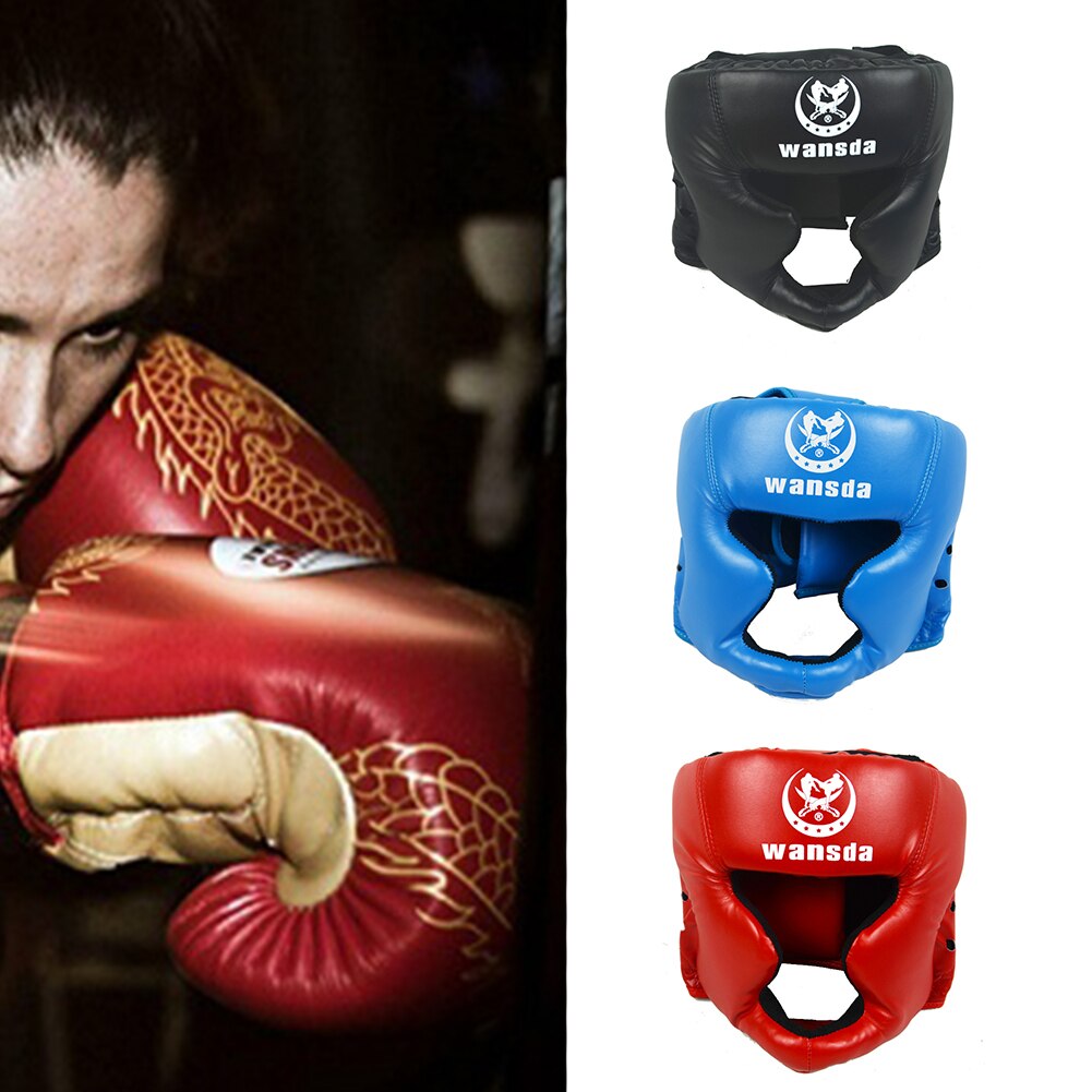 Headgear Boxing Helmet Competition Martial Art Practical Karate Training Fitness Equipment Head Guard Faux Leather Protector