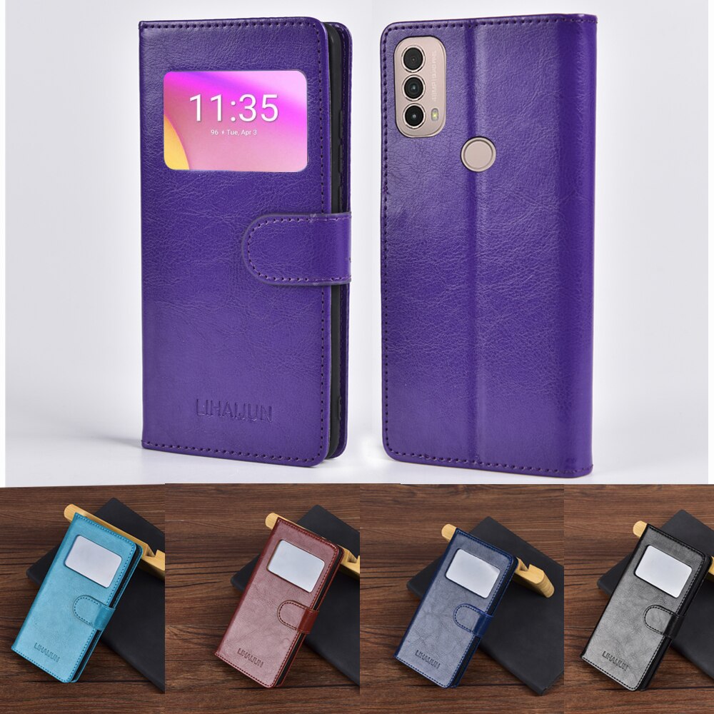 Window View Flip Book Case Voor Lenovo K14 Plus Case Stand Kaarthouder Wallet Telefoon Case Op Lenovo K14 Plus hoesje Capa Cover